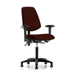 Ergonomic Multifunction Task Chair: Vinyl, 28-1/2" Seat Height, Burgundy