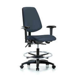 Ergonomic Multifunction Task Chair: Vinyl, 28-1/2" Seat Height, Imperial Blue