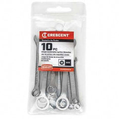 Midget Combination Wrench Set: 10 Pc, Metric