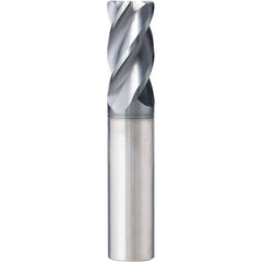 Corner Radius End Mill: 3/8" Dia, 7/8" LOC, 0.0150" Radius, 4 Flute, Solid Carbide