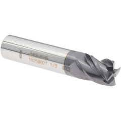 Corner Radius End Mill: 1/2" Dia, 5/8" LOC, 0.0100" Radius, 4 Flute, Solid Carbide