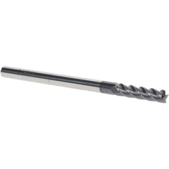 Square End Mill: 1/4" Dia, 1" LOC, 4 Flute, Solid Carbide