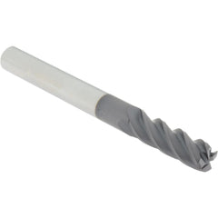 Corner Radius End Mill: 1/4" Dia, 3/4" LOC, 0.0300" Radius, 4 Flute, Solid Carbide