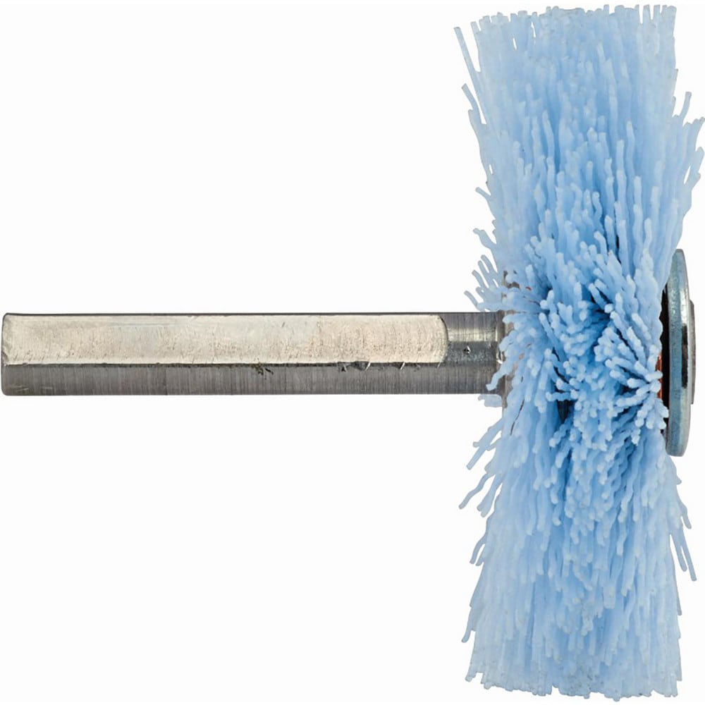 Wheel Brush: 4" Wheel Dia, 1" Face Width, 0.0280" Wire Dia,  Crimped