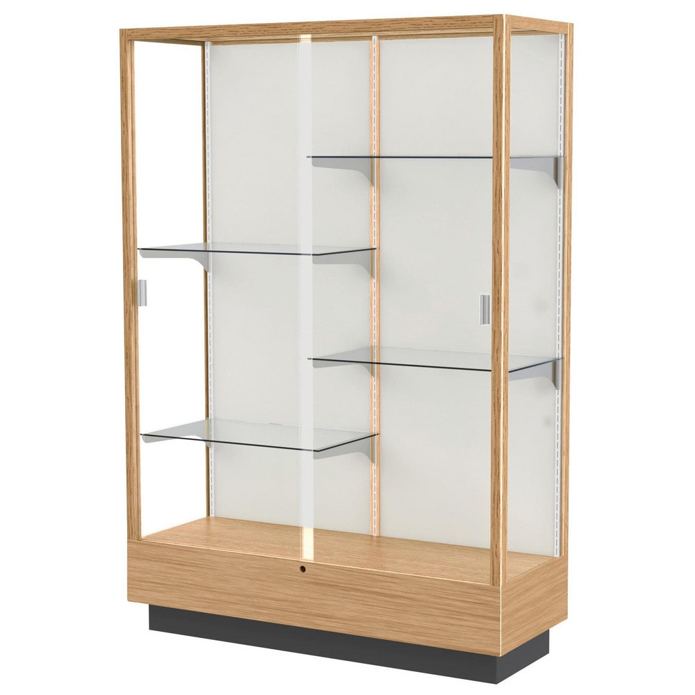 Storage Racks; Rack Type: 4-Way Display; Overall Width (Inch): 48; Overall Height (Inch): 70; Overall Depth (Inch): 18; Material: Wood; Color: Maple; Finish: Matte; Number Of Bays: 4