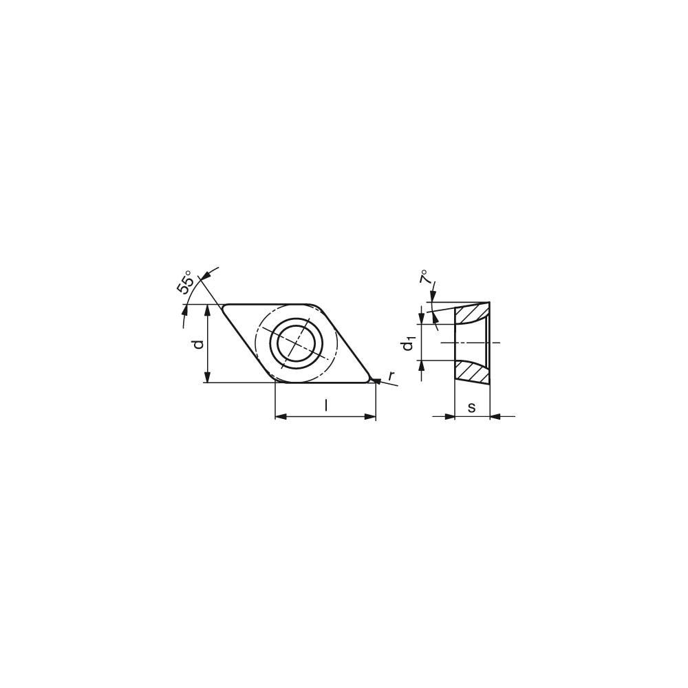 Turning Insert: DCGT21.51FN-25P H210T, Carbide