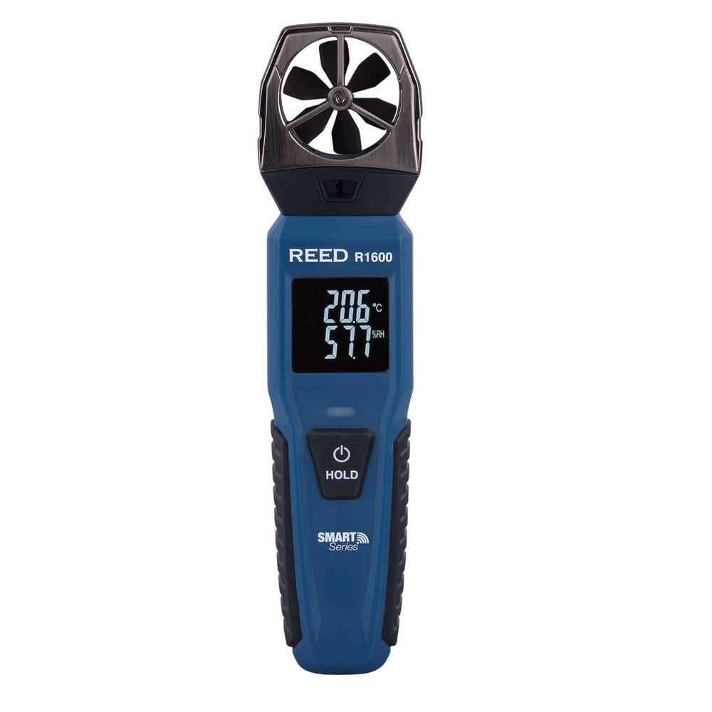 Airflow Meters & Thermo-Anemometers; Meter Type: Thermo-Anemometer; Maximum Air Velocity ft/min (Feet): 4921 fpm; Measures: Airflow; Temperature; Humidity; Humidity Sensing: Yes; Data Logging: Yes; Auto Power Off: Yes; Minimum Air Velocity: 118 fpm; Minim