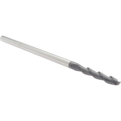 Square End Mill: 1/4" Dia, 1-1/2" LOC, 2 Flute, Solid Carbide