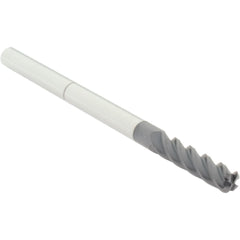 Corner Radius End Mill: 1/4" Dia, 1" LOC, 0.0600" Radius, 4 Flute, Solid Carbide