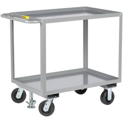 Heavy-Duty Shelf Utility Cart: 41-1/2" Long, 24" Wide, Steel, 3600 lb Capacity, Gray