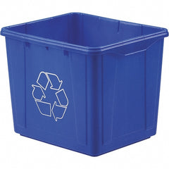 Recycling Container: 16 gal, Rectangle, Blue