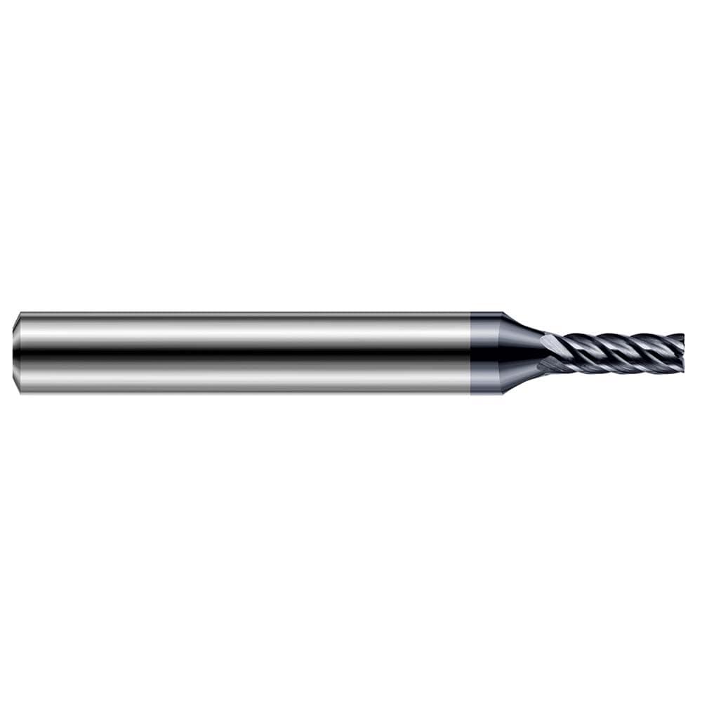 Corner Radius End Mill: 1/4" Dia, 3/8" LOC, 0.0300" Radius, 5 Flute, Solid Carbide