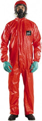 Disposable Coveralls: Chemical, Liquid & Flame Protection, Size 3X-Large, 4.95 oz, Polyester, Storm Flap w/Double Zipper Closure