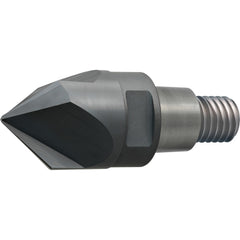 Corner Radius & Corner Chamfer End Mill Heads; Mill Diameter (mm): 12.00; Chamfer Width (mm): 5.200; Chamfer Width (Decimal Inch): 0.205; Chamfer Angle: 46.000; Length of Cut (mm): 5.2000; Number Of Flutes: 3