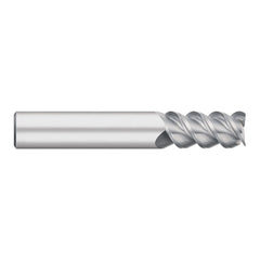 Square End Mill: 3/16" Dia, 5/8" LOC, 3 Flute, Solid Carbide