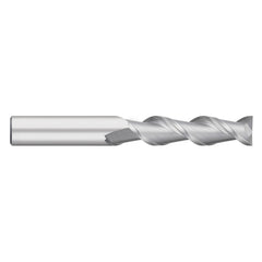 Square End Mill: 1" Dia, 2-1/4" LOC, 2 Flute, Solid Carbide