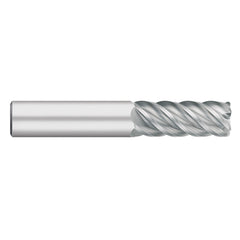 Corner Radius End Mill: 1/4" Dia, 3/4" LOC, 0.0100" Radius, 5 Flute, Solid Carbide