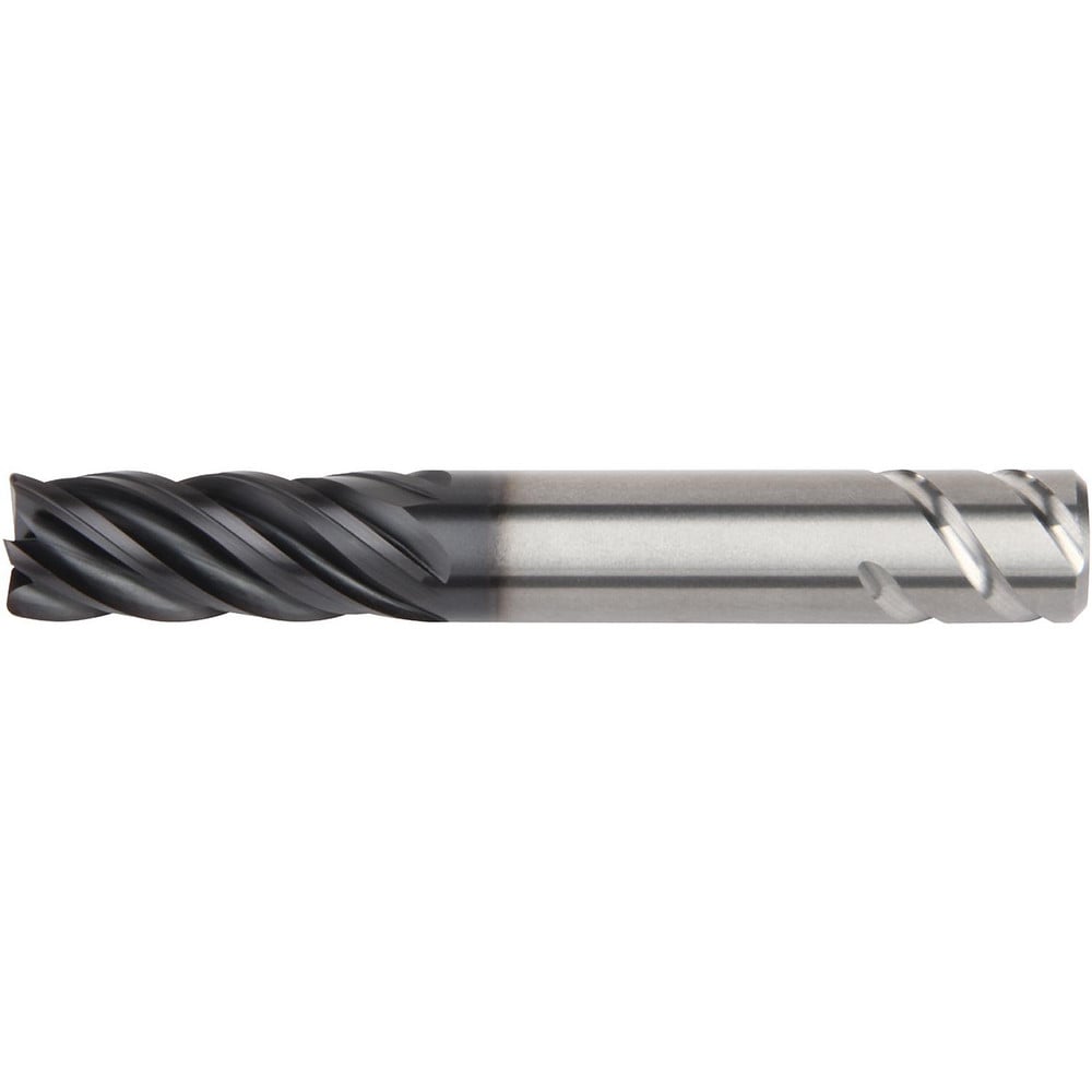 Corner Radius End Mill: 3/8" Dia, 7/8" LOC, 0.0300" Radius, 5 Flute, Solid Carbide