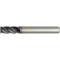 Square End Mill: 1/4" Dia, 3/8" LOC, 4 Flute, Solid Carbide