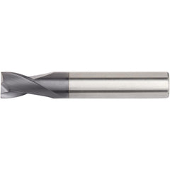 Square End Mill: 1/2" Dia, 3" LOC, 2 Flute, Solid Carbide