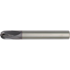 Ball End Mill: 8.00 mm Dia, 8.00 mm LOC, 4 Flute, Solid Carbide