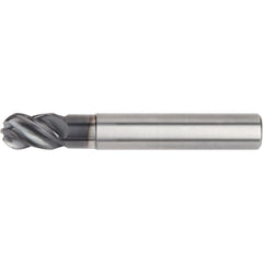 Ball End Mill: 6.00 mm Dia, 10.00 mm LOC, 4 Flute, Solid Carbide