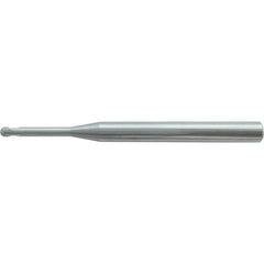 Ball End Mill: 2.00 mm Dia, 1.70 mm LOC, 2 Flute, Solid Carbide