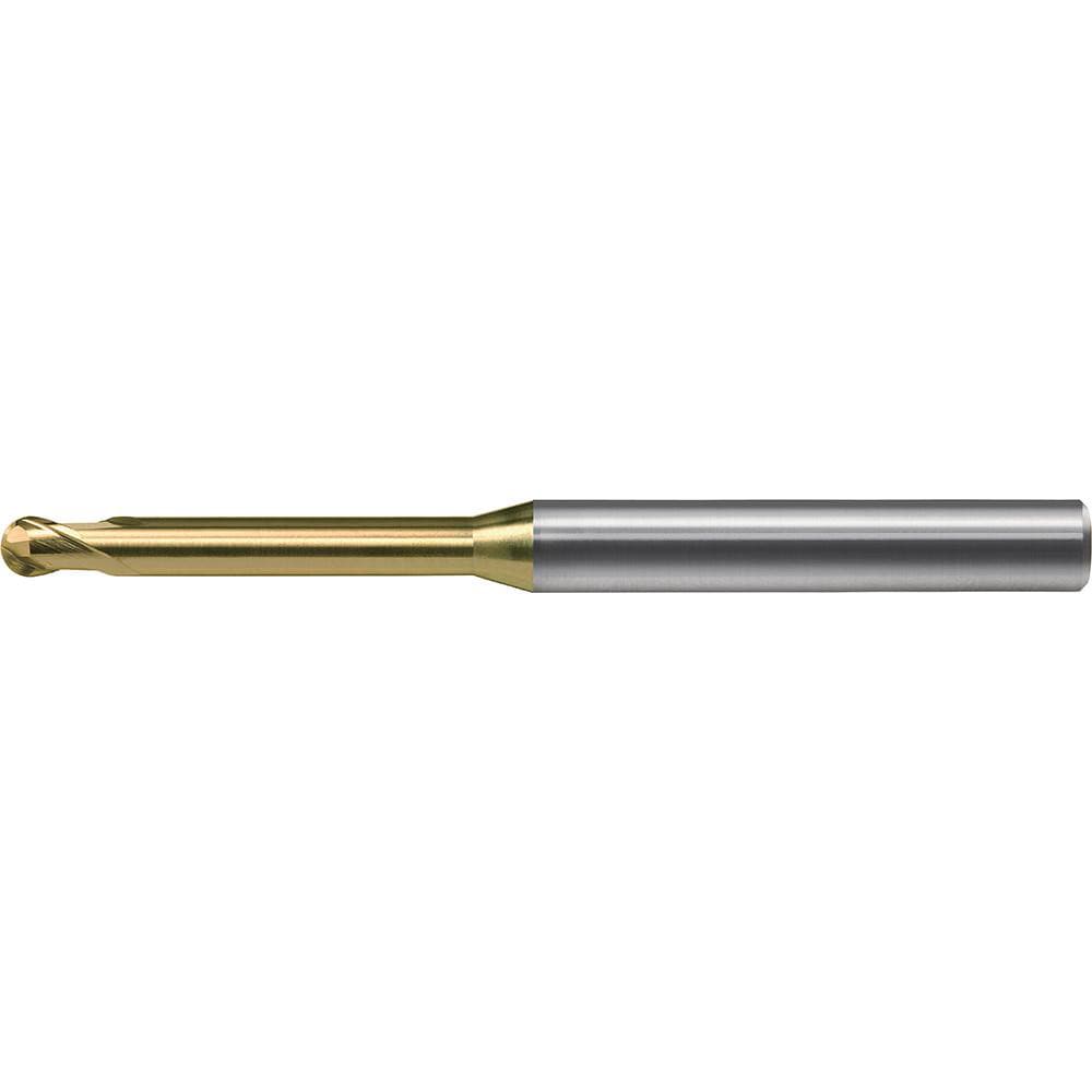 Ball End Mill: 1.20 mm Dia, 0.96 mm LOC, 2 Flute, Solid Carbide