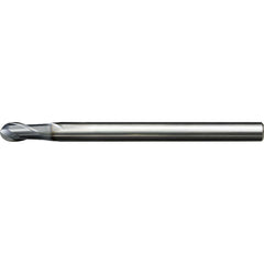 Ball End Mill: 0.50 mm Dia, 0.50 mm LOC, 2 Flute, Solid Carbide