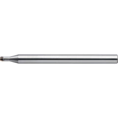 Corner Radius End Mill: 0.25 mm Dia, 0.10 mm LOC, 0 deg Helix, CBN Coated, Corner Radius End, Centercutting Series CBN-LBFRRF