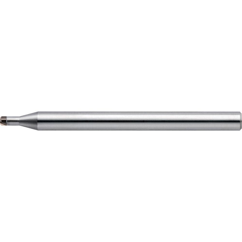 Corner Radius End Mill: 0.30 mm Dia, 0.13 mm LOC, 0 deg Helix, CBN Coated, Corner Radius End, Centercutting Series CBN-LBFRRF