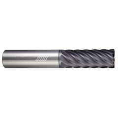 Corner Radius End Mill: 1/4" Dia, 1" LOC, 0.50 mm Radius, 7 Flute, Solid Carbide