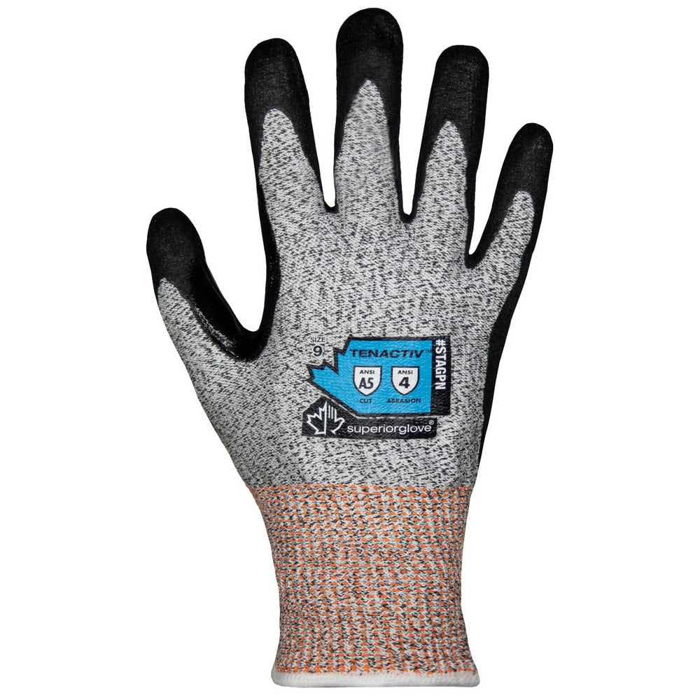 Cut, Puncture & Abrasion-Resistant Gloves: Superior Glove Works STAGPN, Size Medium, ANSI Cut A5, ANSI Puncture 5, Micropore Nitrile, Engineered Yarn