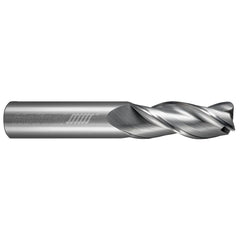 Corner Radius End Mill: 1/8" Dia, 5/8" LOC, 0.0100" Radius, 3 Flute, Solid Carbide