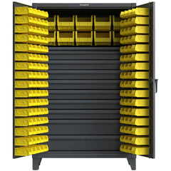 Steel Bin & Storage Cabinet: 48" Wide, 24" Deep, 72" High