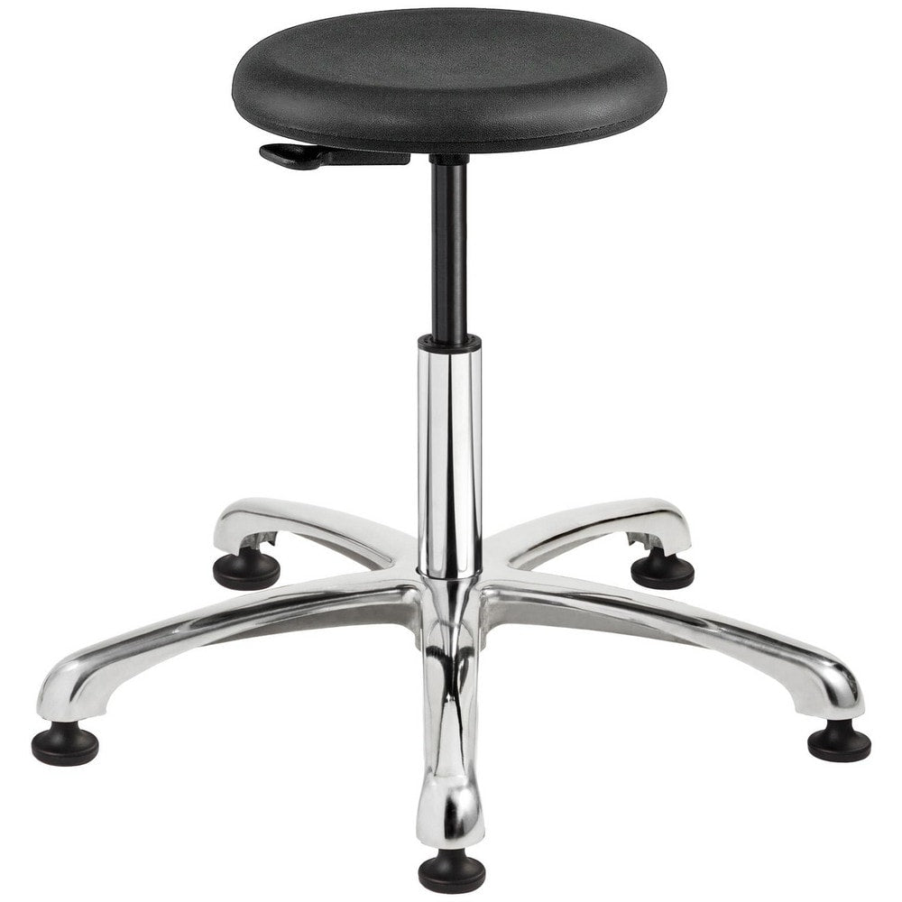 Swivel & Adjustable Stools; Base Type: Polished Aluminum; Seat Material: Polyurethane; Foot Type: Glide; Weight Capacity: 300 lb; Seat Color: Black