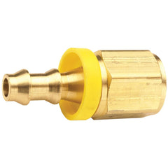 Barbed Push-On Hose Fittings; Fitting Type: Female; Inside Diameter (Inch): 3/8; Material: Brass; Thread Standard: NPTF; Thread Size: 1/4-18; Barb Size: 3/8