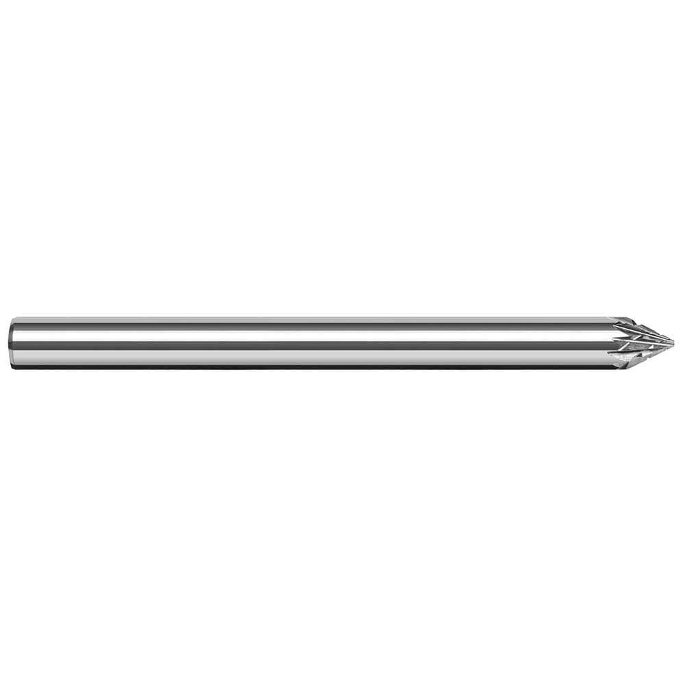 Chamfer Mill: 1/4" Dia, 1/4" Shank Dia, 60.00 deg, Solid Carbide, Single End