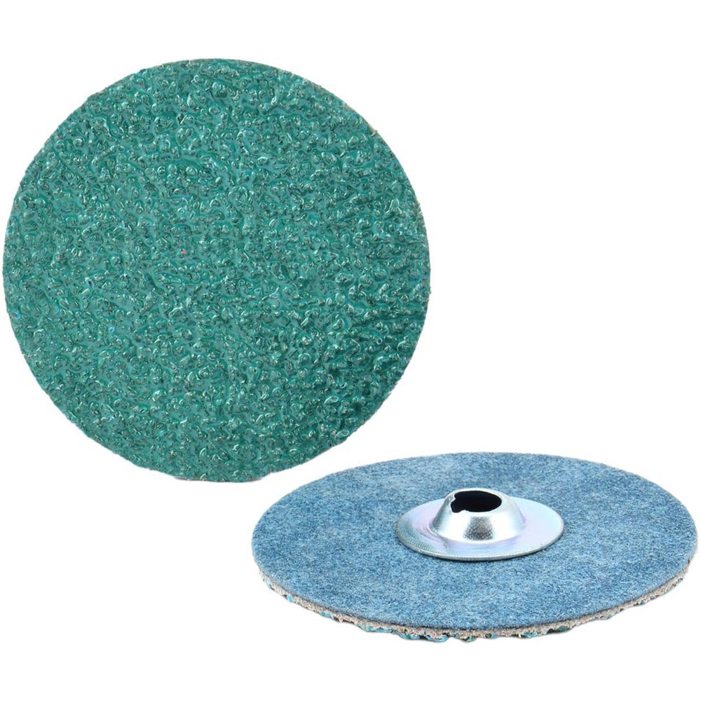 Quick-Change Disc: Type S, 3" Dia, 100 Grit, Zirconia Alumina, Coated