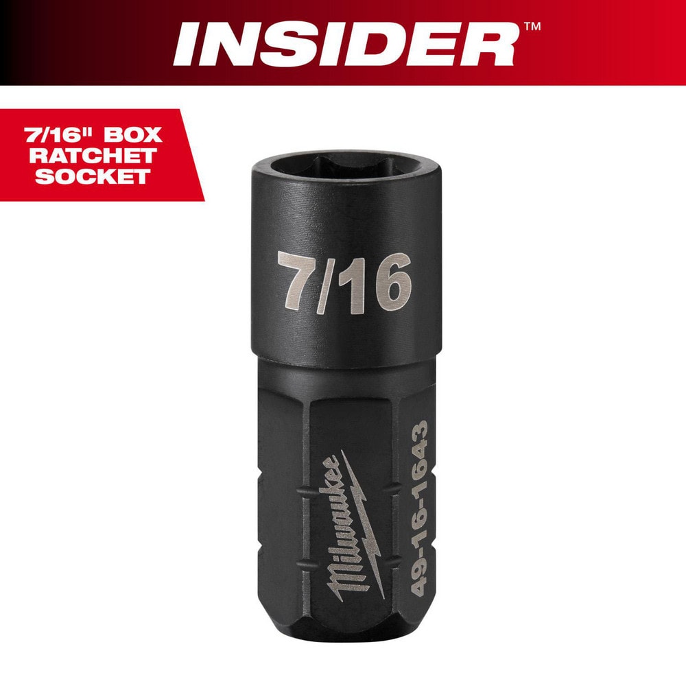 Impact Socket: 9/16" Drive, 7/16" Socket, Hex Drive