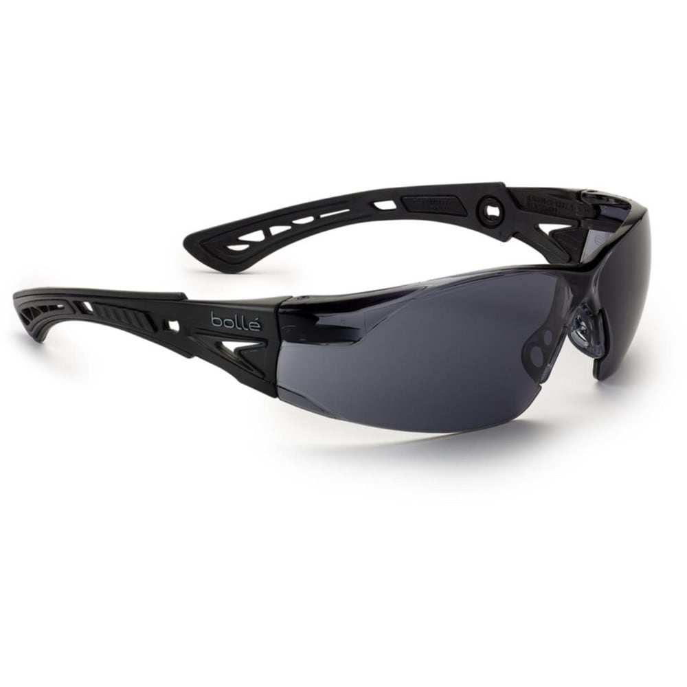 Safety Glasses: Anti-Fog & Anti-Scratch, Polycarbonate, Smoke Lenses, Straight