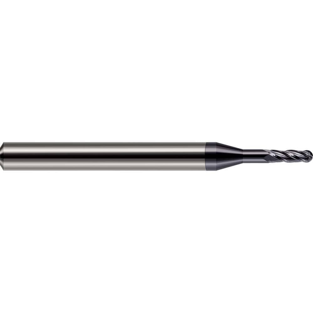 Ball End Mill: 0.0400" Dia, 0.1200" LOC, 4 Flute, Solid Carbide