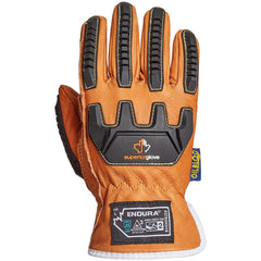 Cut, Puncture & Abrasion-Resistant Gloves: Superior Glove Works 378GKGVB, Size Large, ANSI Cut A5, ANSI Puncture 4, Engineered Yarn Lined, Goatskin