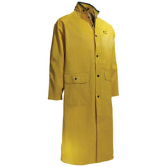 Rain Coat:  Size 3X-Large,  Non-Hazardous,  Yellow,  Polyester & PVC