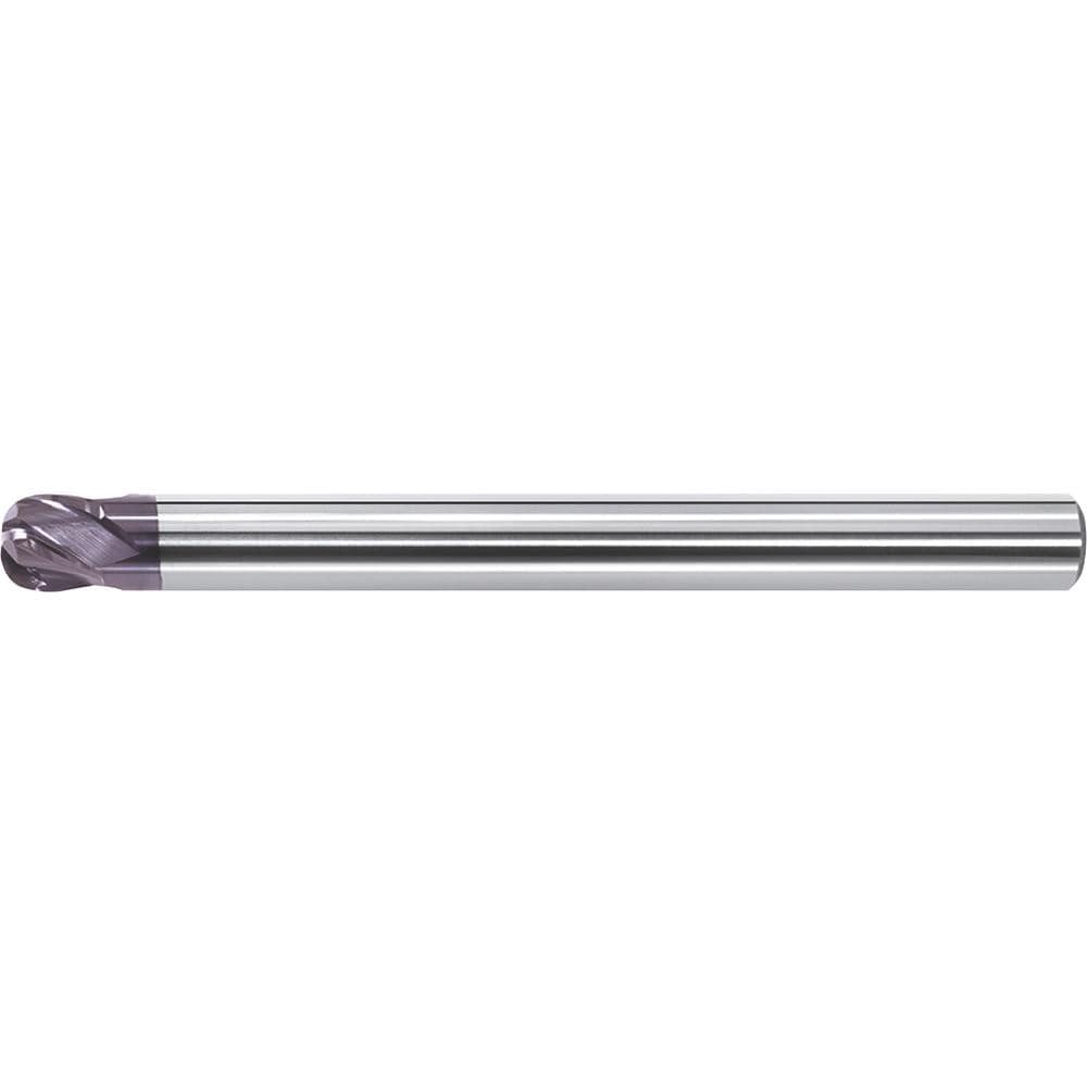 Corner Radius End Mill: 4 mm Dia, 4.00 mm LOC, 1.00 mm Radius, 4 Flute, Solid Carbide