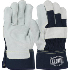 Welding Gloves: Ironcat IC5, Size Medium, Uncoated-Coated, Split Cowhide Leather, Pair, for General Purpose