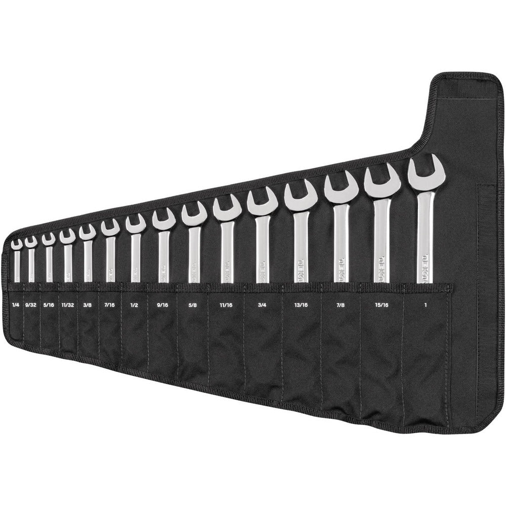 Combination Wrench Set: 15 Pc, Inch