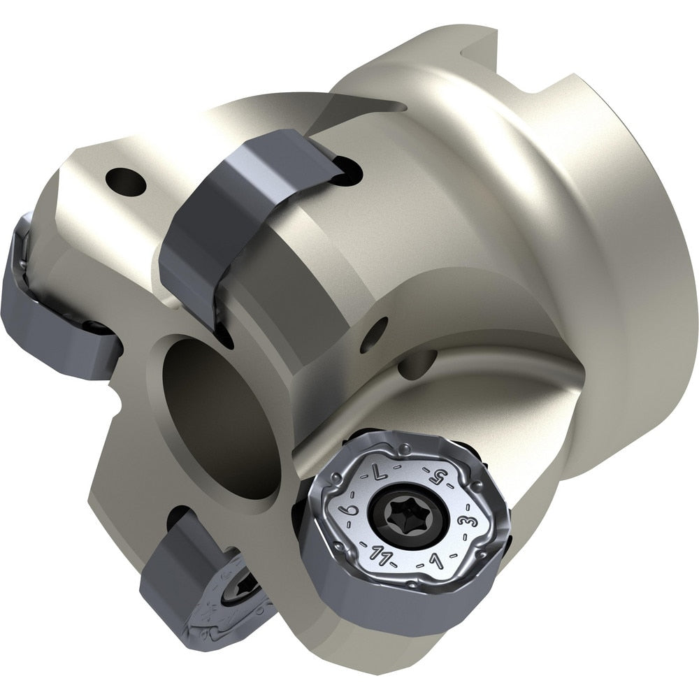 Indexable Chamfer & Angle Face Mills; Minimum Cutting Diameter (Decimal Inch): 5.0000; Minimum Cutting Diameter (Inch): 5; Maximum Cutting Diameter (Decimal Inch): 5.3544; Maximum Depth of Cut (Decimal Inch): 0.1300