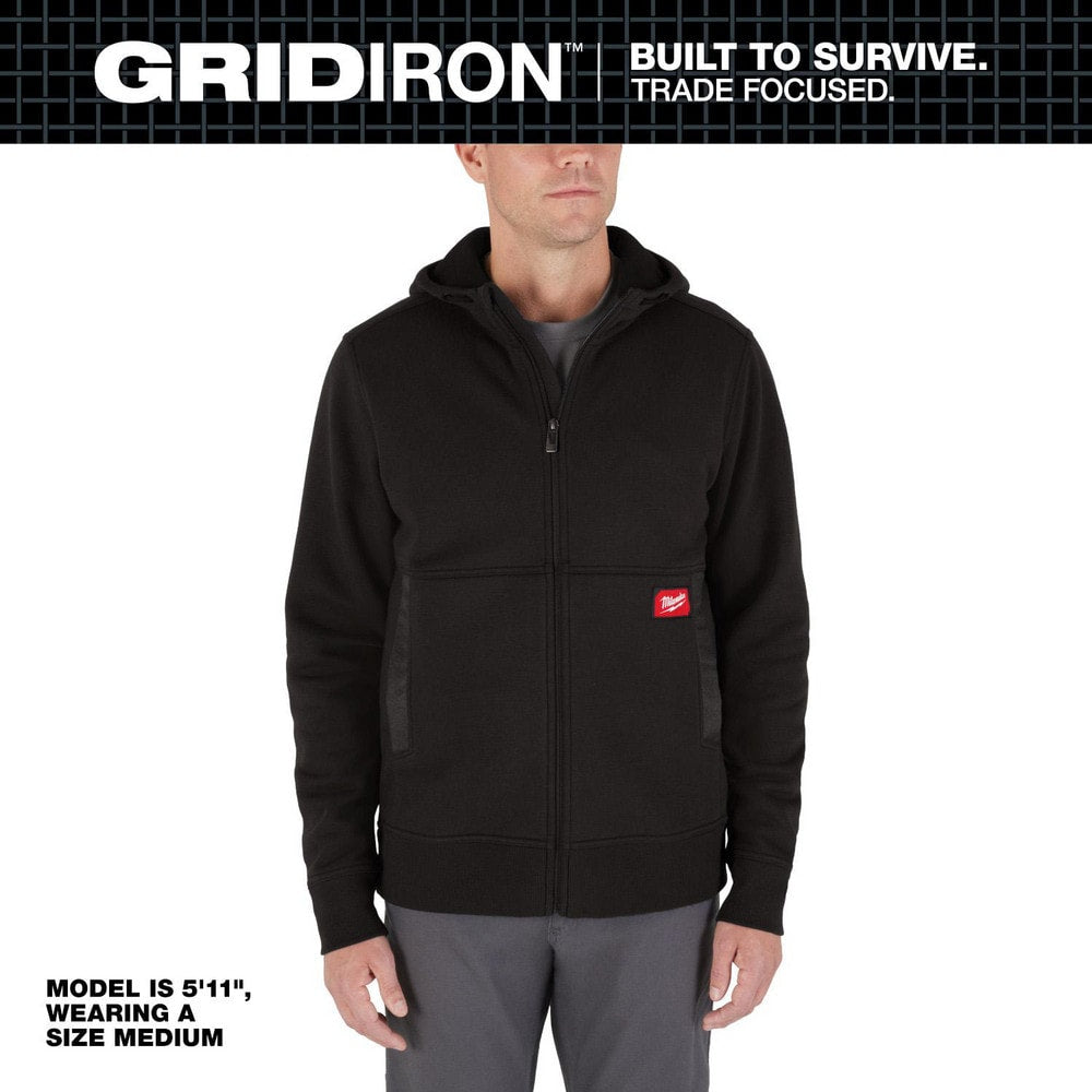 Work Hooded: Size Large, Polyester & Cotton, Zipper Closure