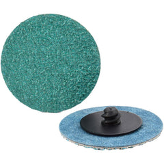 Quick-Change Disc: Type R, 2" Dia, 24 Grit, Zirconia Alumina, Coated